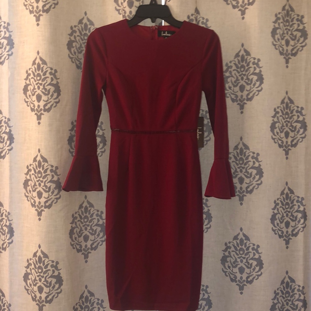 Red long sleeved dress